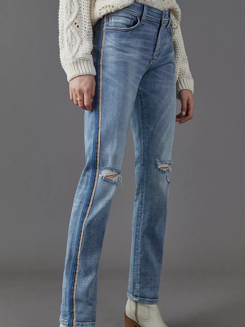 Pilcro Side Stripe Mid-Rise Slim Boyfriend Jeans Size 30